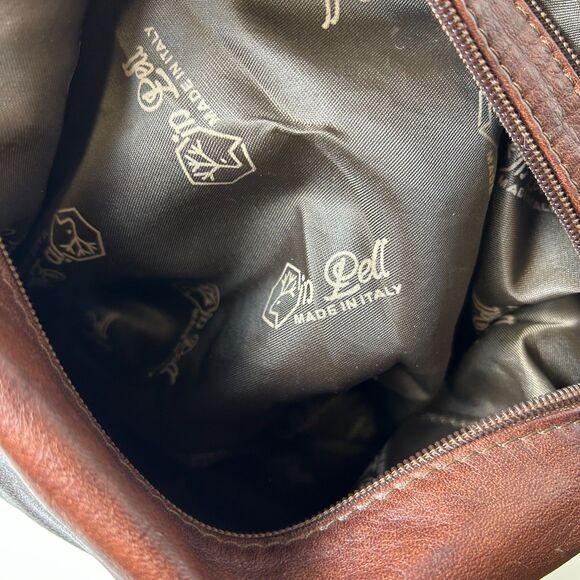 Valentina Italia Brown Leather Croco Embossed Bucket Sling Crossbd Shoulder Bag - Picture 9 of 14